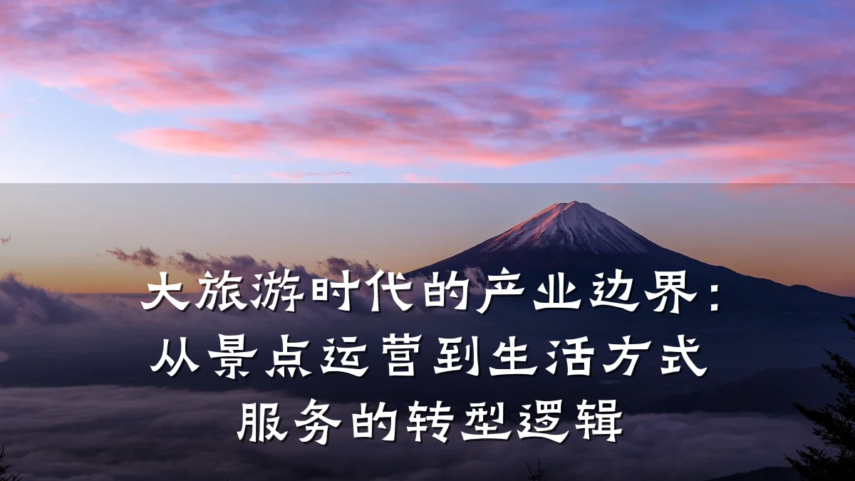 大旅游时代的产业边界：从景点运营到生活方式服务的转型逻辑