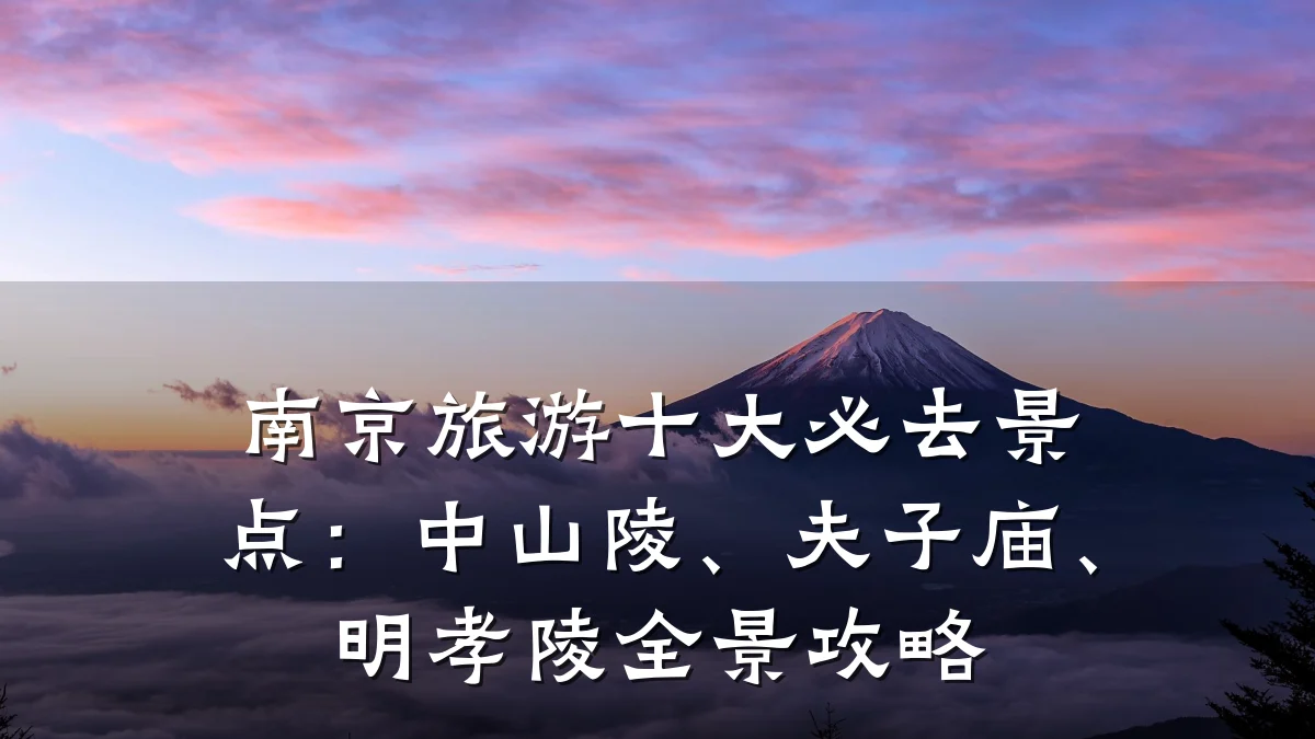 南京旅游十大必去景点：中山陵、夫子庙、明孝陵全景攻略