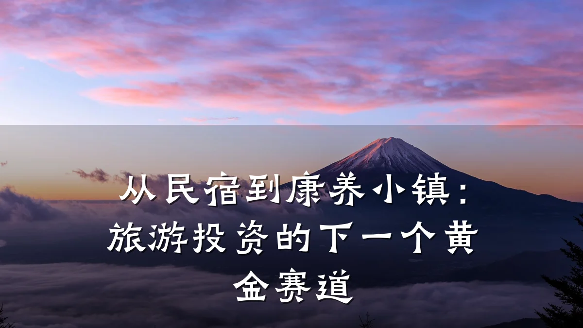 从民宿到康养小镇:旅游投资的下一个黄金赛道