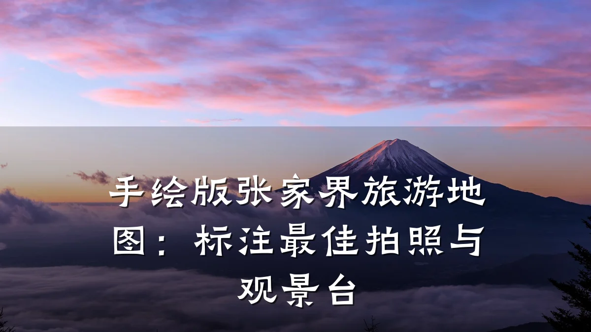 手绘版张家界旅游地图:标注最佳拍照与观景台
