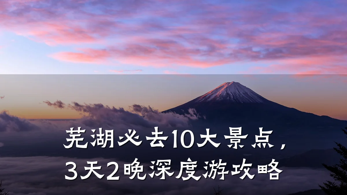 芜湖必去10大景点,3天2晚深度游攻略