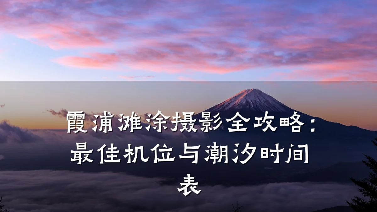 霞浦滩涂摄影全攻略:最佳机位与潮汐时间表