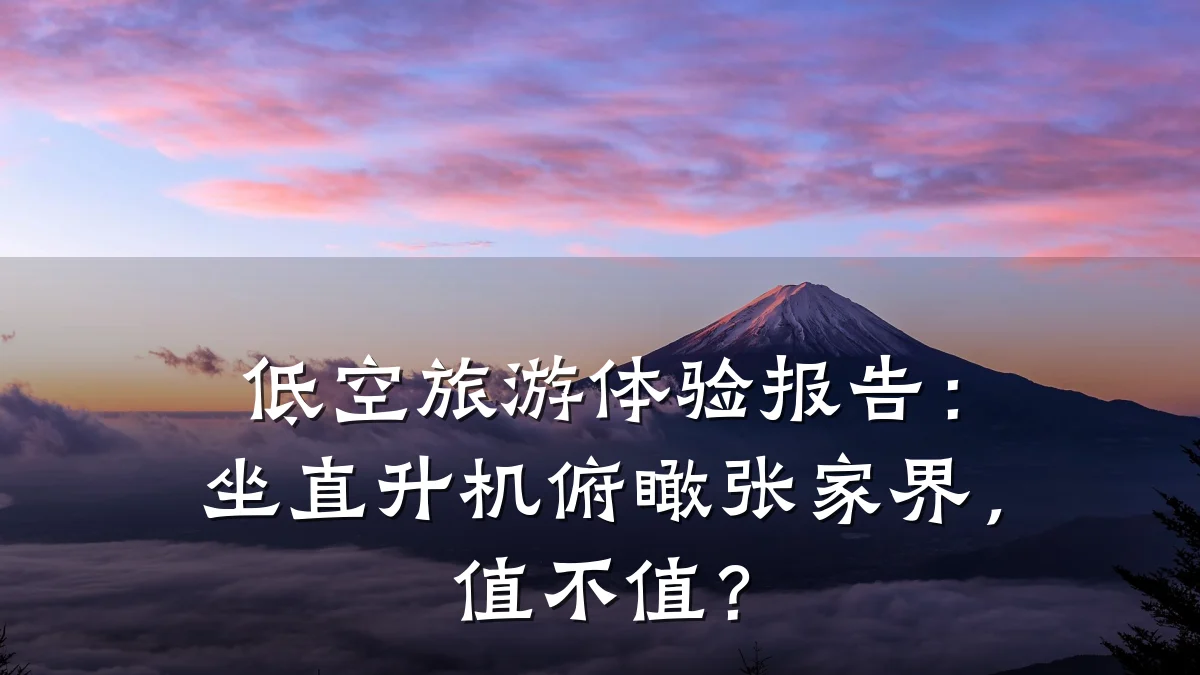 低空旅游体验报告:坐直升机俯瞰张家界,值不值?
