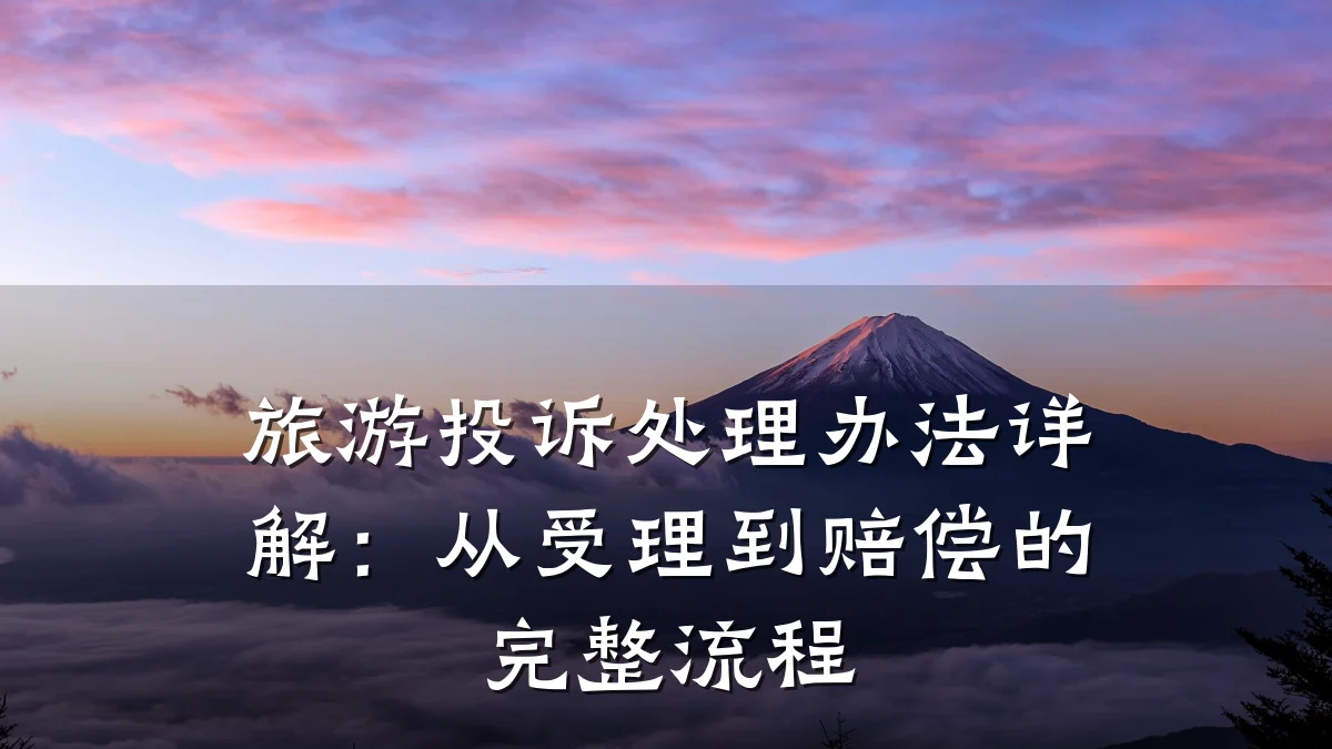 旅游投诉处理办法详解:从受理到赔偿的完整流程