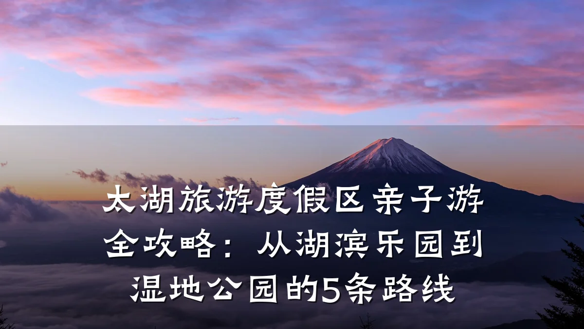 太湖旅游度假区亲子游全攻略:从湖滨乐园到湿地公园的5条路线