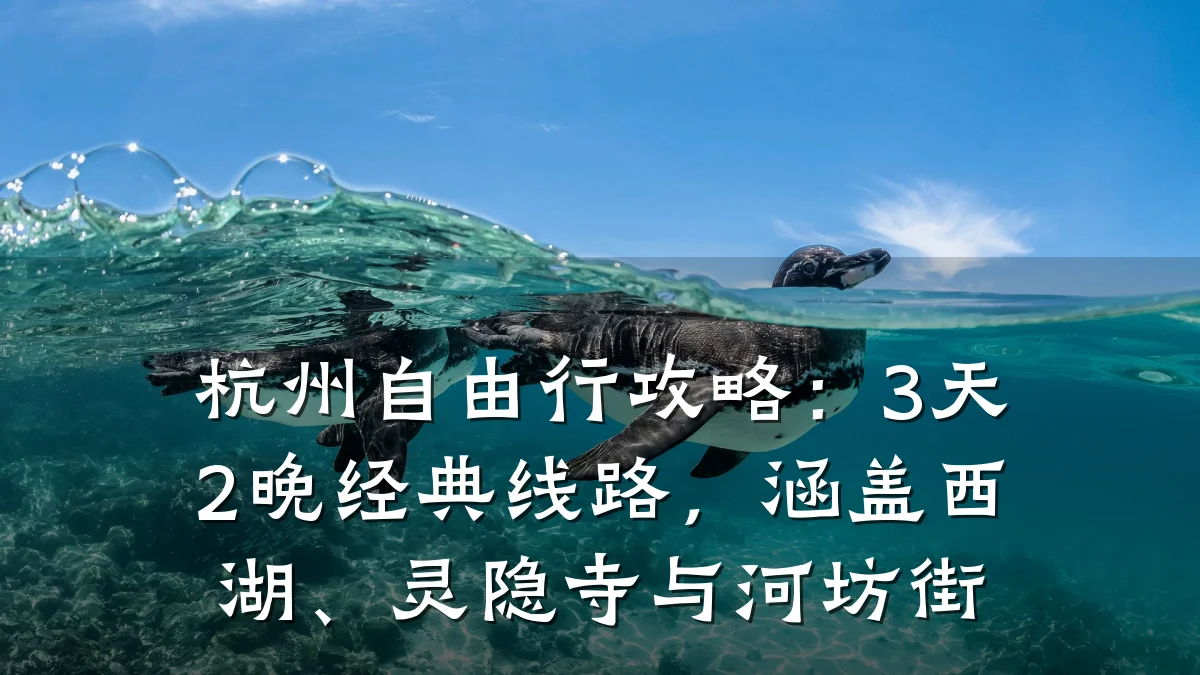 杭州自由行攻略:3天2晚经典线路,涵盖西湖、灵隐寺与河坊街