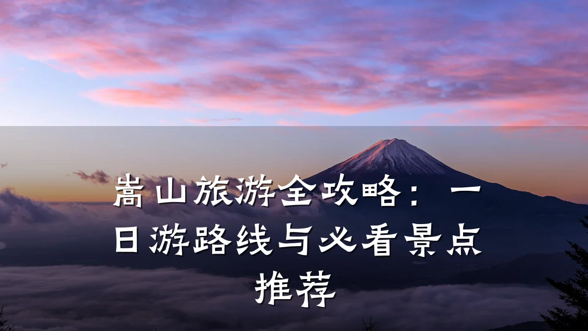 嵩山旅游全攻略:一日游路线与必看景点推荐
