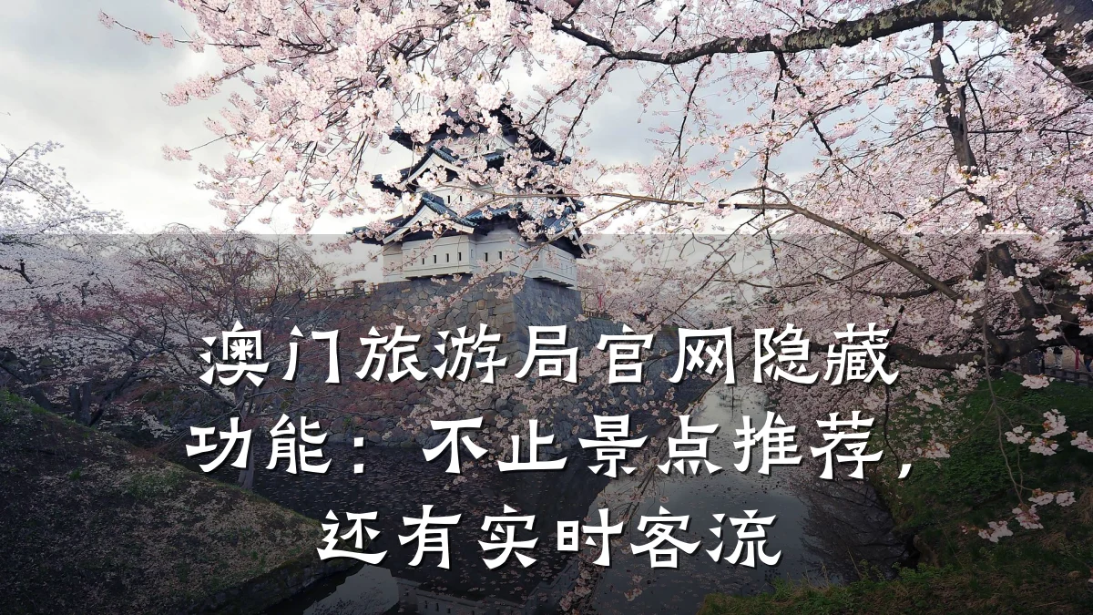 澳门旅游局官网隐藏功能:不止景点推荐,还有实时客流