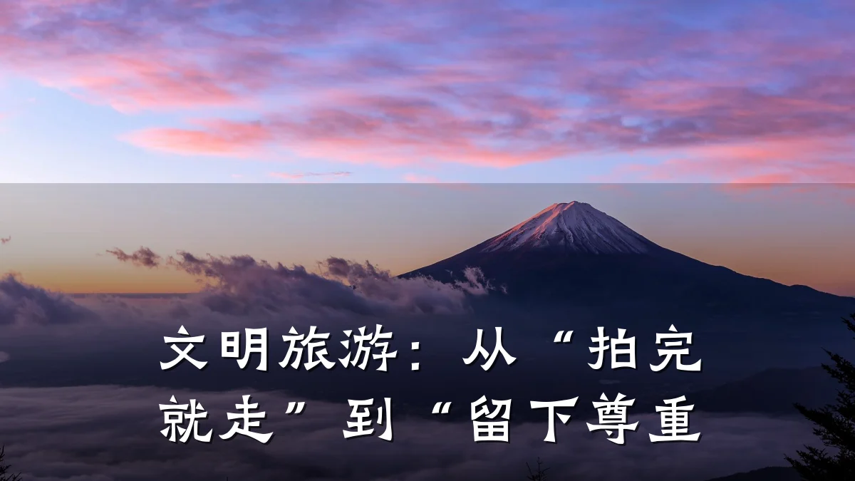 文明旅游:从“拍完就走”到“留下尊重
