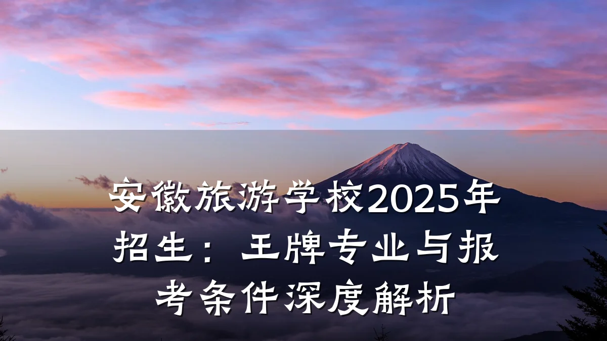 安徽旅游学校2025年招生：王牌专业与报考条件深度解析