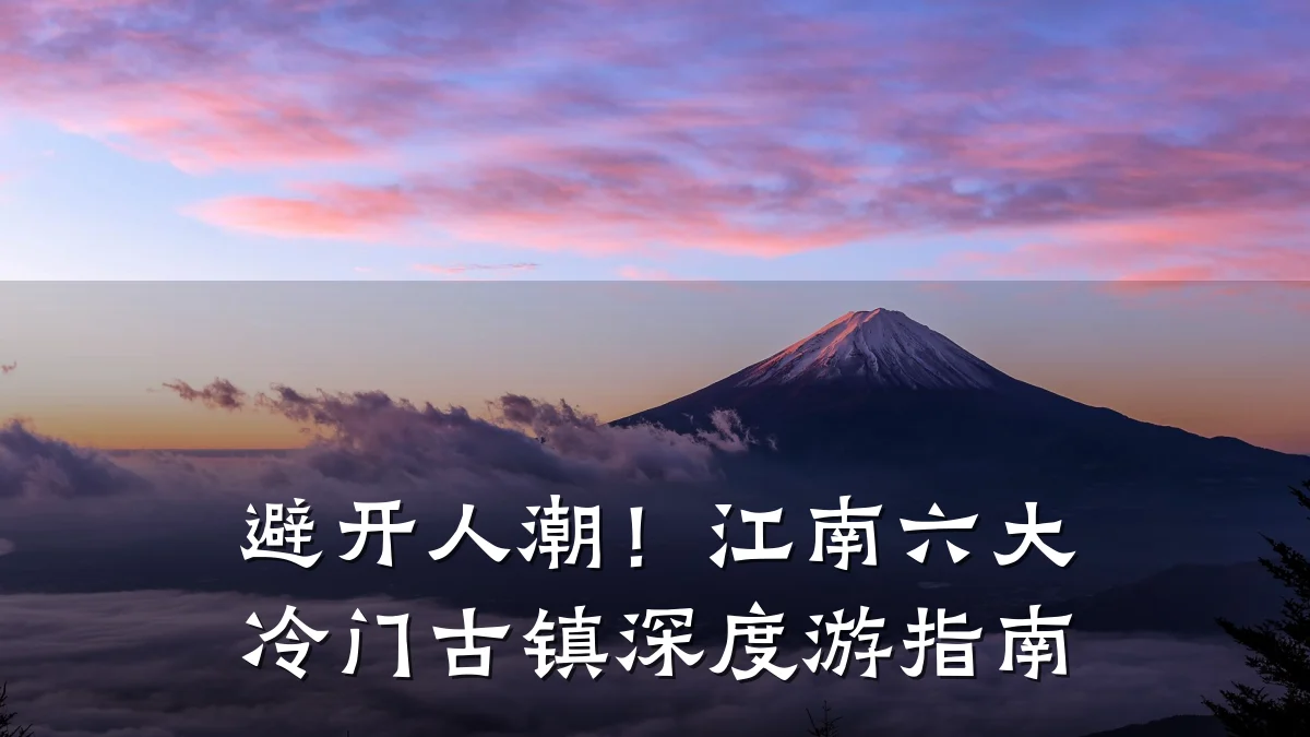 避开人潮！江南六大冷门古镇深度游指南