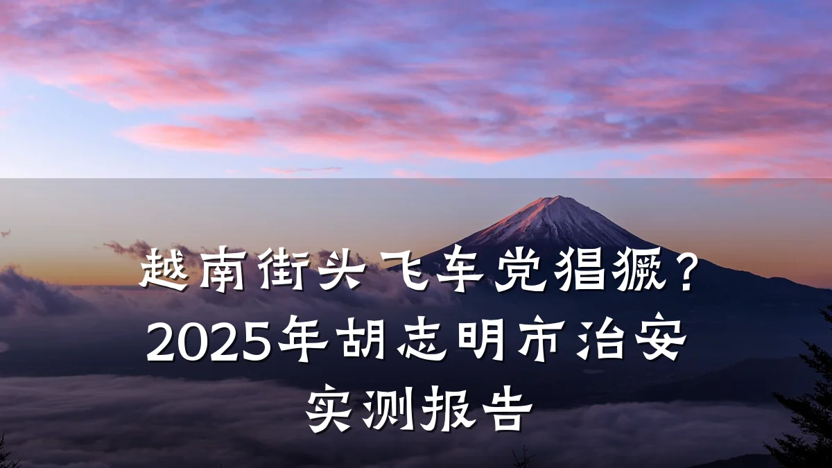 越南街头飞车党猖獗?2025年胡志明市治安实测报告