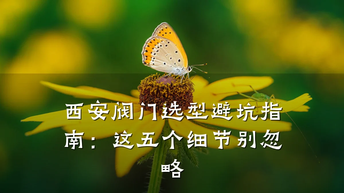 西安阀门选型避坑指南:这五个细节别忽略